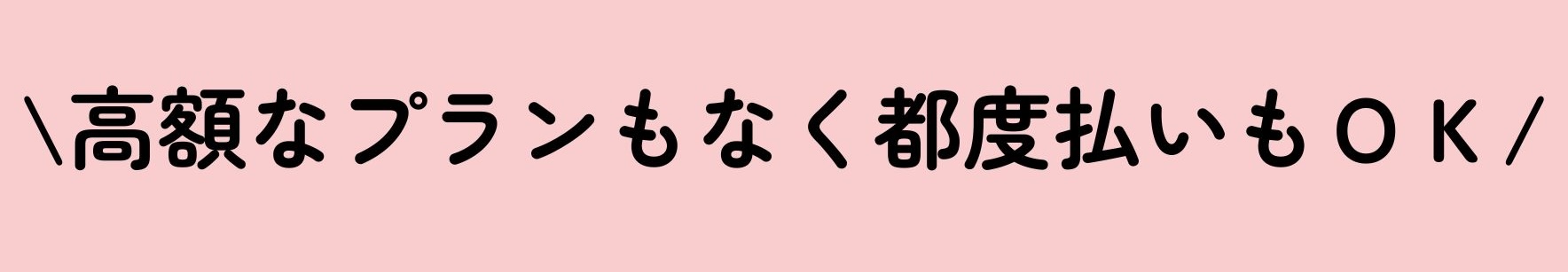 高額なプランもなく都度払いもOK